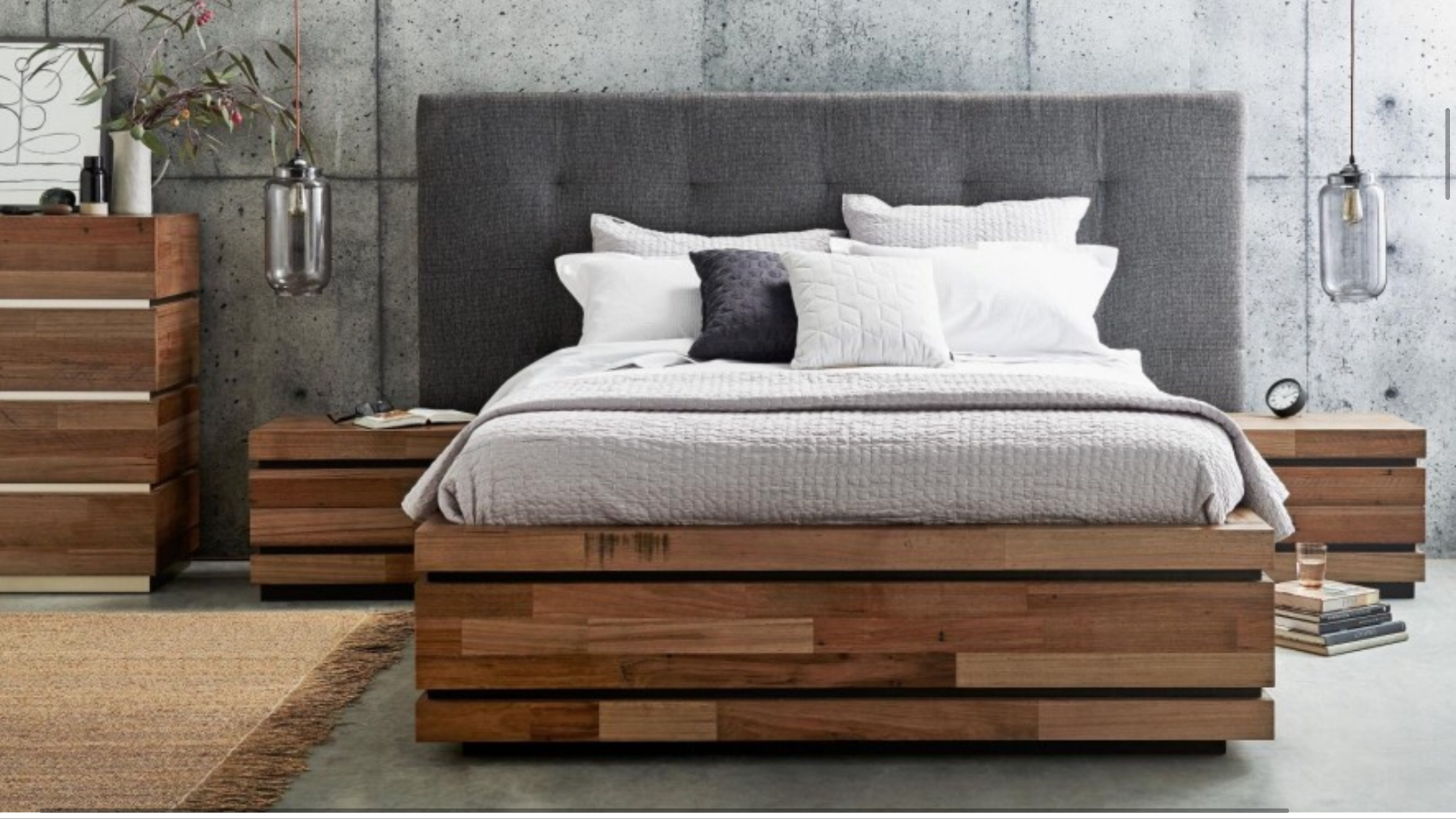 Bedroom Furniture Wooden Bed Frame Vs, Fabric And Wood Bed Frame